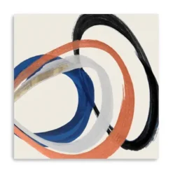 Canvas Art-Kirkland's Home Linked Up Abstract Canvas Art Print, 40X40 In. Ivory/Orange/Multi