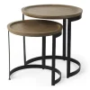 Accent & End Tables-Kirkland's Home Lipped Mango Wood Nesting Accent Tables, Set Of 2