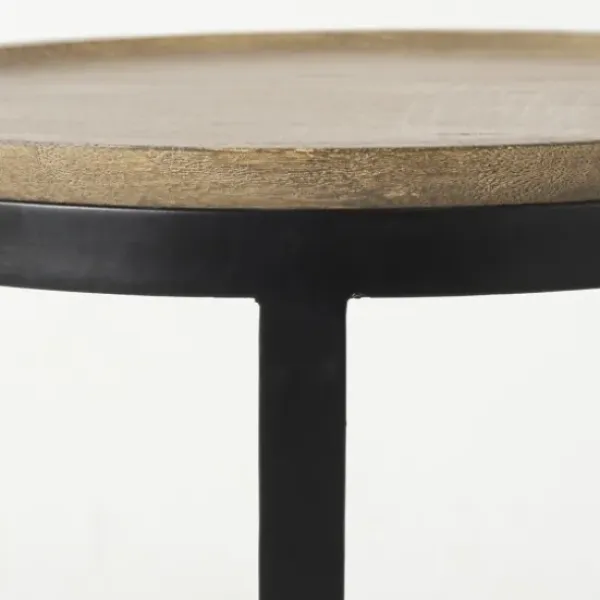 Accent & End Tables-Kirkland's Home Lipped Mango Wood Nesting Accent Tables, Set Of 2