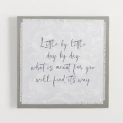 Wall Quotes & Signs-Kirkland's Home Little By Little Linen Wall Plaque Gray/Purple