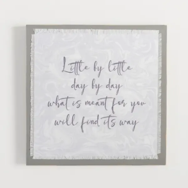 Wall Quotes & Signs-Kirkland's Home Little By Little Linen Wall Plaque Gray/Purple