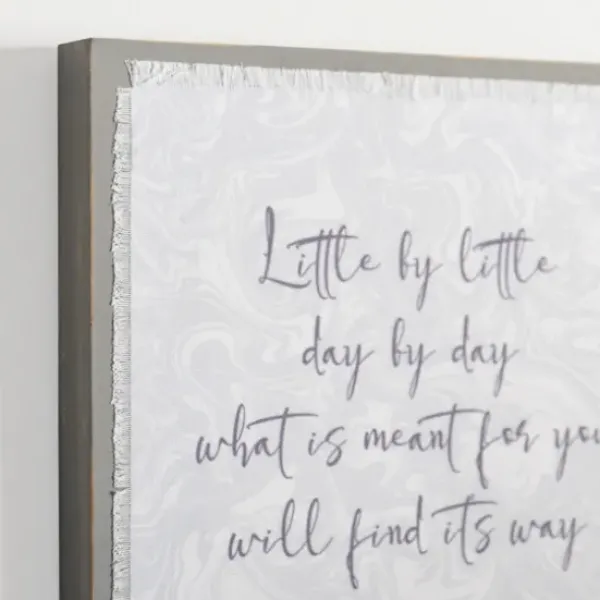 Wall Quotes & Signs-Kirkland's Home Little By Little Linen Wall Plaque Gray/Purple