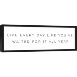 Wall Quotes & Signs-Kirkland's Home Live All Year Framed Canvas Wall Plaque Black/Orange/White
