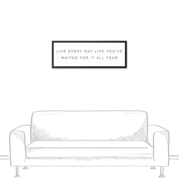 Wall Quotes & Signs-Kirkland's Home Live All Year Framed Canvas Wall Plaque Black/Orange/White