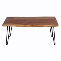 Coffee Tables-Kirkland's Home Live Edge Hairpin Legs Coffee Table, 24X42 In. Tan