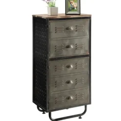 Cabinets & Sideboards-Kirkland's Home Locker 2-Door Cabinet Gray