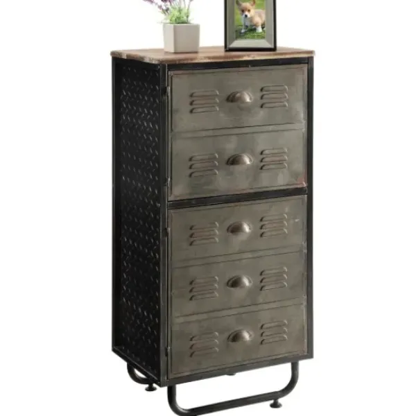 Cabinets & Sideboards-Kirkland's Home Locker 2-Door Cabinet Gray