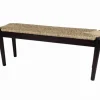 Benches & Ottomans-Kirkland's Home Lola Seagrass And Wood Bench Black