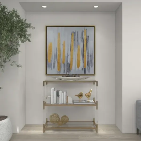 Decorative Trays-Kirkland's Home Long Metallic Tray Silver