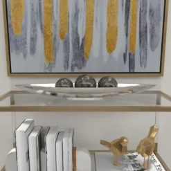 Decorative Trays-Kirkland's Home Long Metallic Tray Silver