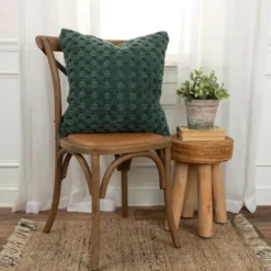 Pillows-Kirkland's Home Looped Cotton Throw Pillow Green