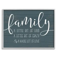 Wall Quotes & Signs-Kirkland's Home Loud Family Framed Giclee Canvas Art Print Blue/White