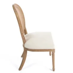 Dining Chairs-Kirkland's Home Louis Cane & Cream Upholstered Dining Chair Ivory