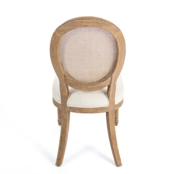Dining Chairs-Kirkland's Home Louis Cane & Cream Upholstered Dining Chair Ivory