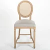 Bar Stools & Counter Height Stools-Kirkland's Home Louis Cane Upholstered Counter Stool Gray
