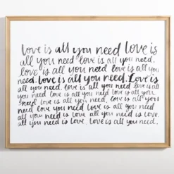 Wall Quotes & Signs-Kirkland's Home Love Is All You Need Framed Wall Plaque White/Black