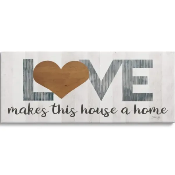 Wall Quotes & Signs-Kirkland's Home Love Makes This House A Home Canvas Wall Plaque White/Gray