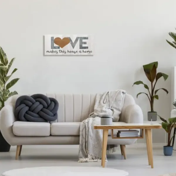 Wall Quotes & Signs-Kirkland's Home Love Makes This House A Home Canvas Wall Plaque White/Gray
