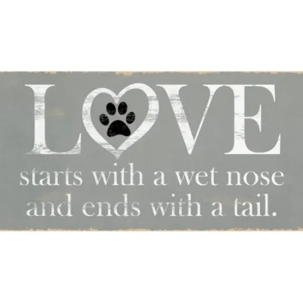 Wall Quotes & Signs-Kirkland's Home Love Starts With A Wet Nose Canvas Art Print Gray