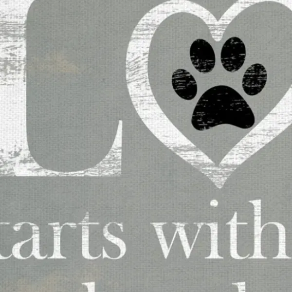 Wall Quotes & Signs-Kirkland's Home Love Starts With A Wet Nose Canvas Art Print Gray