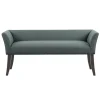Benches & Ottomans-Kirkland's Home Low Back Flared Nailhead Trim Bench Blue