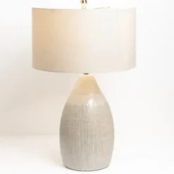 Table Lamps-Kirkland's Home Luca Cream Ceramic Table Lamp Ivory