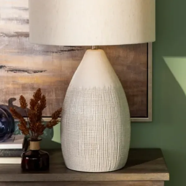 Table Lamps-Kirkland's Home Luca Cream Ceramic Table Lamp Ivory
