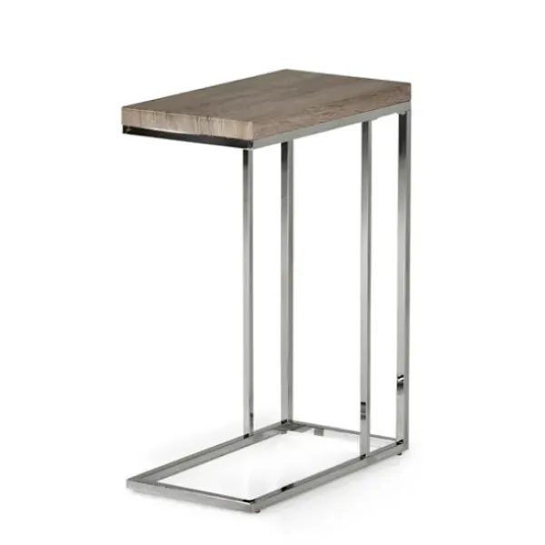 Accent & End Tables-Kirkland's Home Lucia Chrome Chairside Table Gray