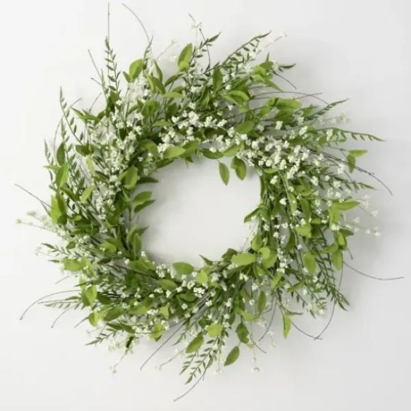 Wreaths-Kirkland's Home Lush Leaf And Berry Wreath Green/White