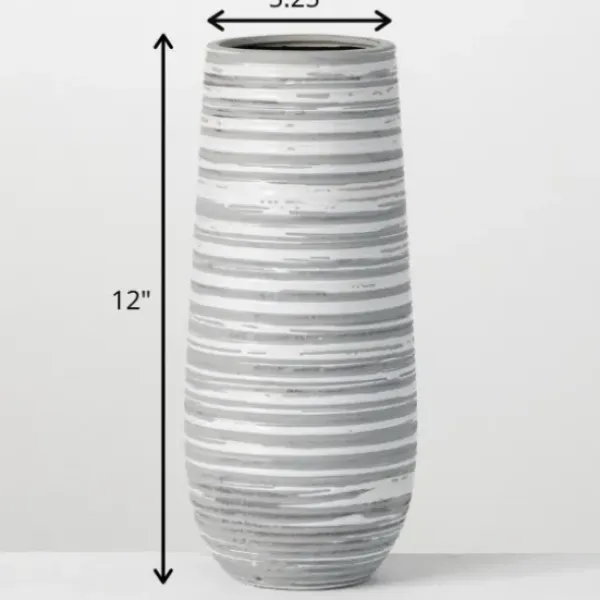Vases-Kirkland's Home Lustrous Brushed Metal Vases, Set Of 2 Gold