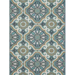 Outdoor Rugs-Kirkland's Home Luxe Diamond Outdoor Area Rug, 7X10 Gray