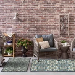 Outdoor Rugs-Kirkland's Home Luxe Diamond Outdoor Area Rug, 7X10 Gray