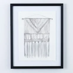 Framed Art-Kirkland's Home Macrame Ii Framed Art Print White/Gray