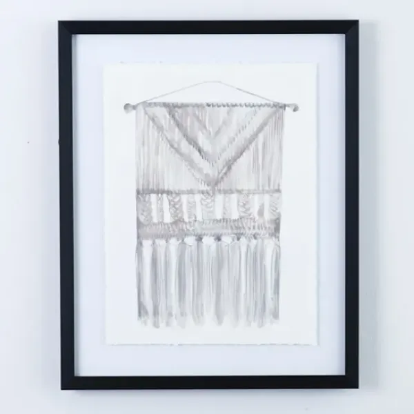 Framed Art-Kirkland's Home Macrame Ii Framed Art Print White/Gray