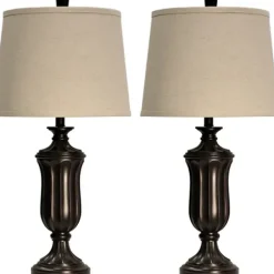 Table Lamps-Kirkland's Home Madison Bronze Table Lamps, Set Of 2 Tan