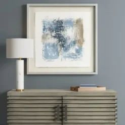 Framed Art-Kirkland's Home Madison Park Blue Abstract Framed Art Print Blue/White