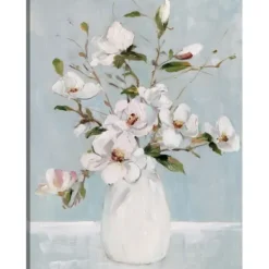 Canvas Art-Kirkland's Home Magnolia Charm Canvas Art Print, 18X24 In. White/Blue
