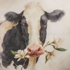 Canvas Art-Kirkland's Home Magnolia Cow Canvas Art Print Black/White