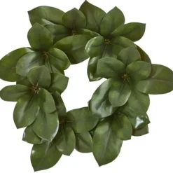 Wreaths-Kirkland's Home Magnolia Leaf Wreath, 22 In. Green