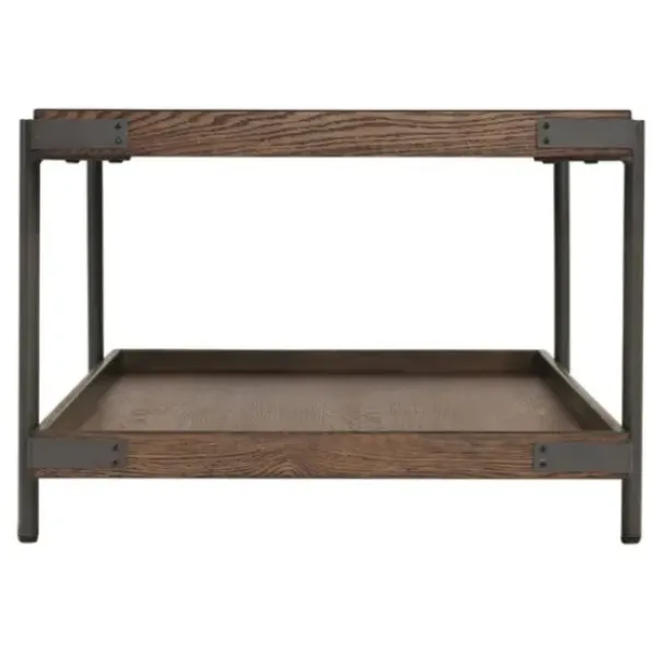 Coffee Tables-Kirkland's Home Mahogany Oak Wood Tray Top Coffee Table Brown