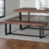 Dining Chairs-Kirkland's Home Mahogany Solid Pine Two-Tone Dining Bench Brown