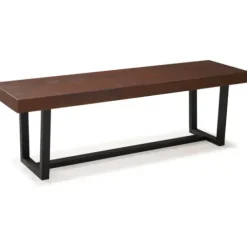 Dining Chairs-Kirkland's Home Mahogany Solid Pine Two-Tone Dining Bench Brown