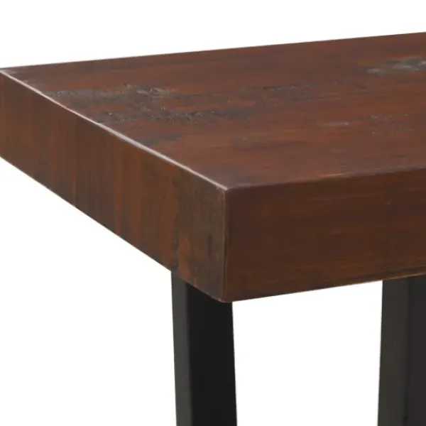 Dining Chairs-Kirkland's Home Mahogany Solid Pine Two-Tone Dining Bench Brown