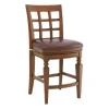 Bar Stools & Counter Height Stools-Kirkland's Home Mahogany Trellis Swivel Counter Stool Brown