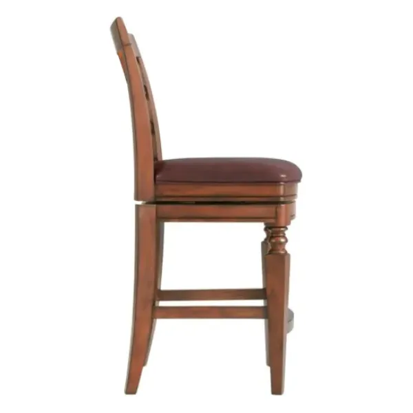 Bar Stools & Counter Height Stools-Kirkland's Home Mahogany Trellis Swivel Counter Stool Brown