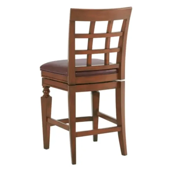 Bar Stools & Counter Height Stools-Kirkland's Home Mahogany Trellis Swivel Counter Stool Brown