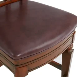 Bar Stools & Counter Height Stools-Kirkland's Home Mahogany Trellis Swivel Counter Stool Brown