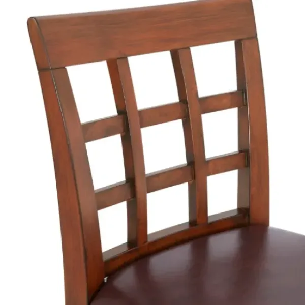 Bar Stools & Counter Height Stools-Kirkland's Home Mahogany Trellis Swivel Counter Stool Brown