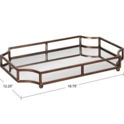 Decorative Trays-Kirkland's Home Mahogany Wood Grid Mesh Decorative Trays, Set Of 2 Brown