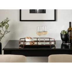 Decorative Trays-Kirkland's Home Mahogany Wood Grid Mesh Decorative Trays, Set Of 2 Brown